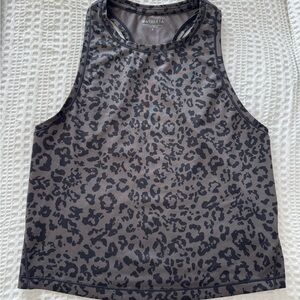 Athleta Gray and Black Leopard-Print Tank Top